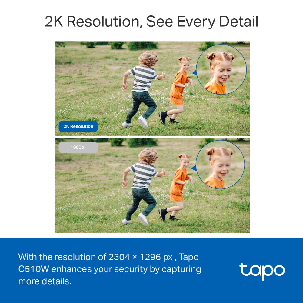 Tapo C510W Outdoor Pan/Tilt Security WiFi Camera, Twin pack
