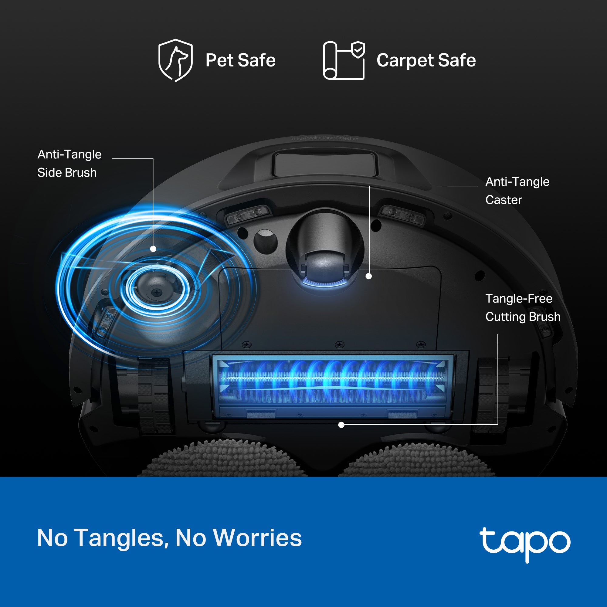 Tapo RV50 Pro Omni, AI Detection Robot Vacuum & Mop + All-in-One Self-Cleaning Station