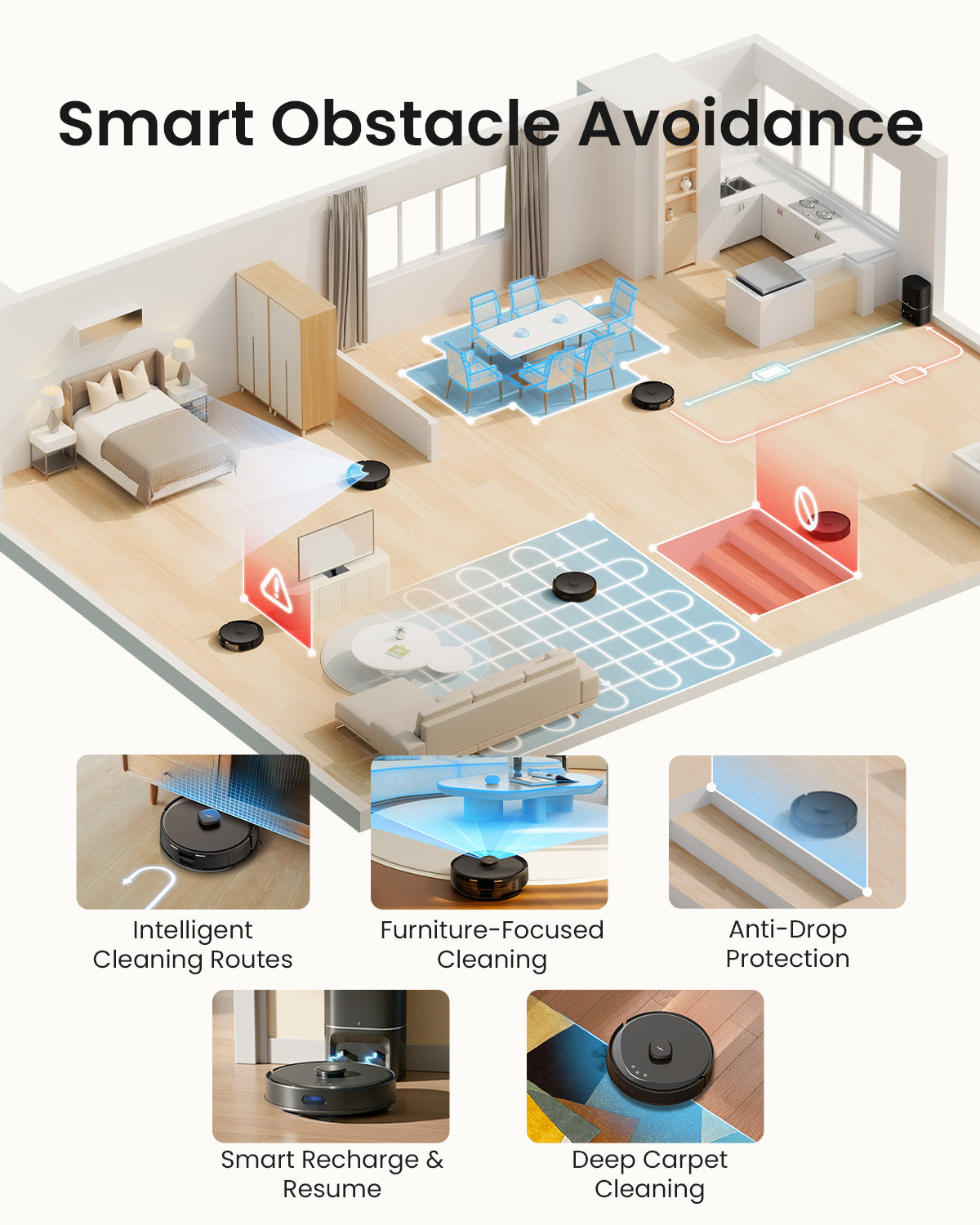 Ultra-Powerful Suction with LiDAR+IMU Dual Navigation Robot Vacuum & Mop + Smart Auto-Empty Dock, Tapo RV30 Max Plus