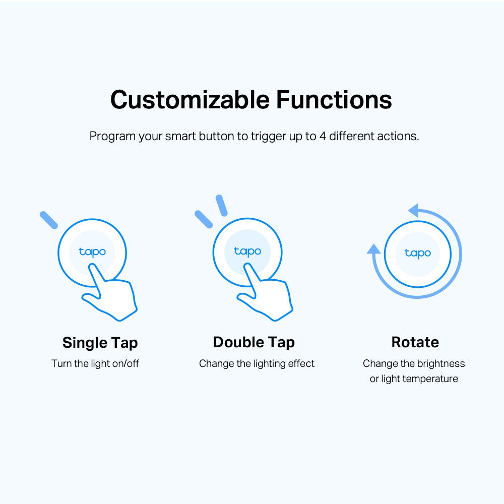 Smart Button, Customised Smart Action, Tapo S200B Twin Pack