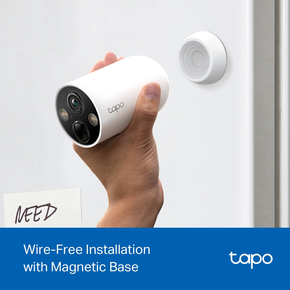Tapo TC85 Indoor/Outdoor 2K Battery Security Camera with Magnetic Base