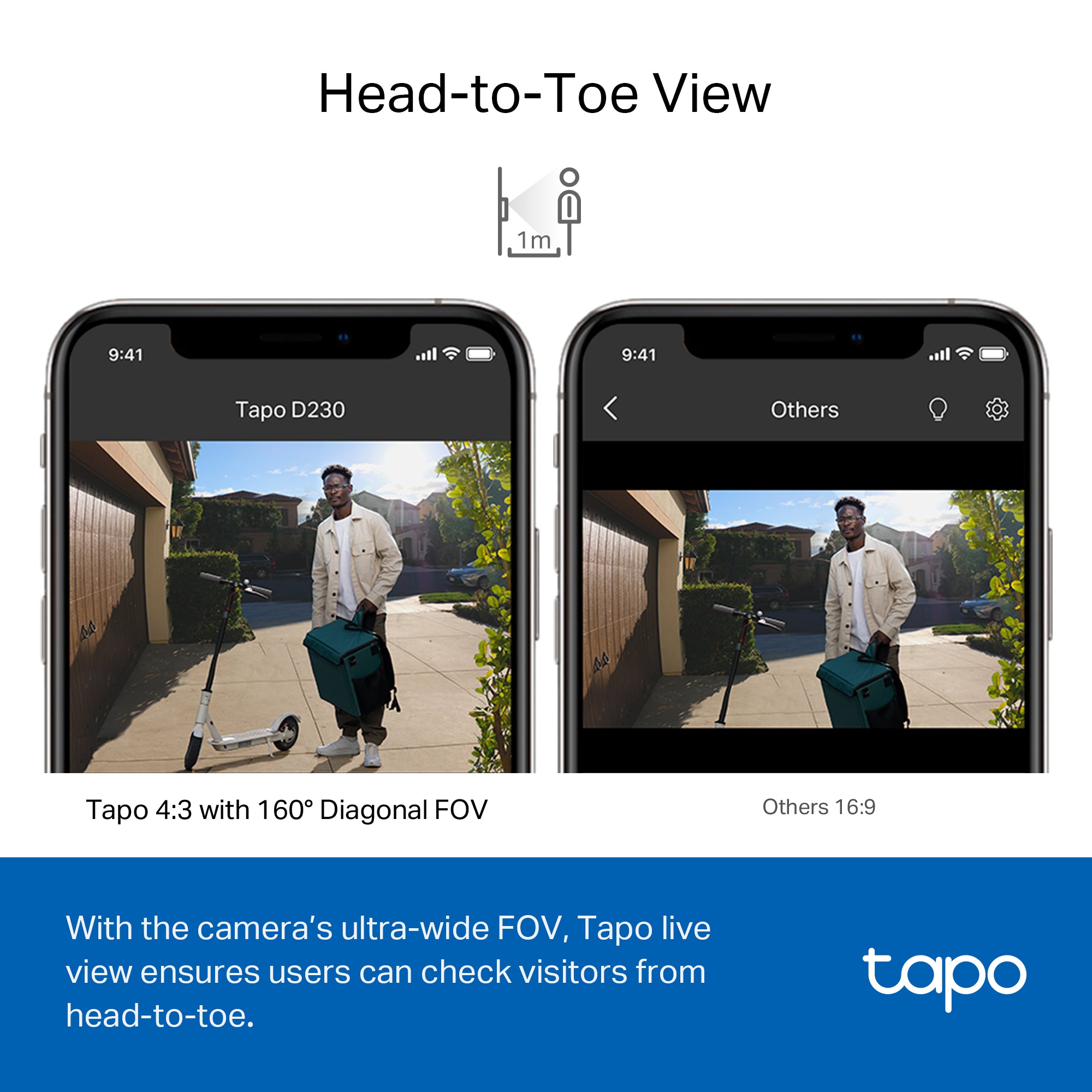 Tapo D230S1 Wireless Battery Video Doorbell + Chime & Hub Included