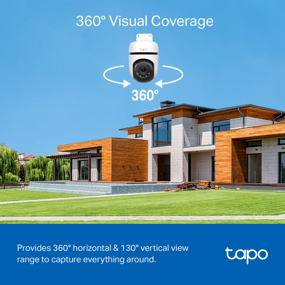 Tapo TC41 2K Outdoor Pan/Tilt/Zoom Security Camera with Full-Colour Night Vision