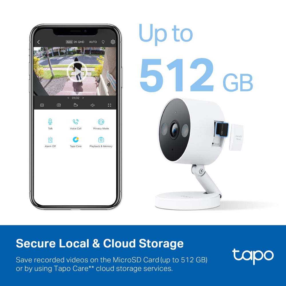 Tapo C120 Indoor/Outdoor 2K Wi-Fi Security Camera with Magnetic Base