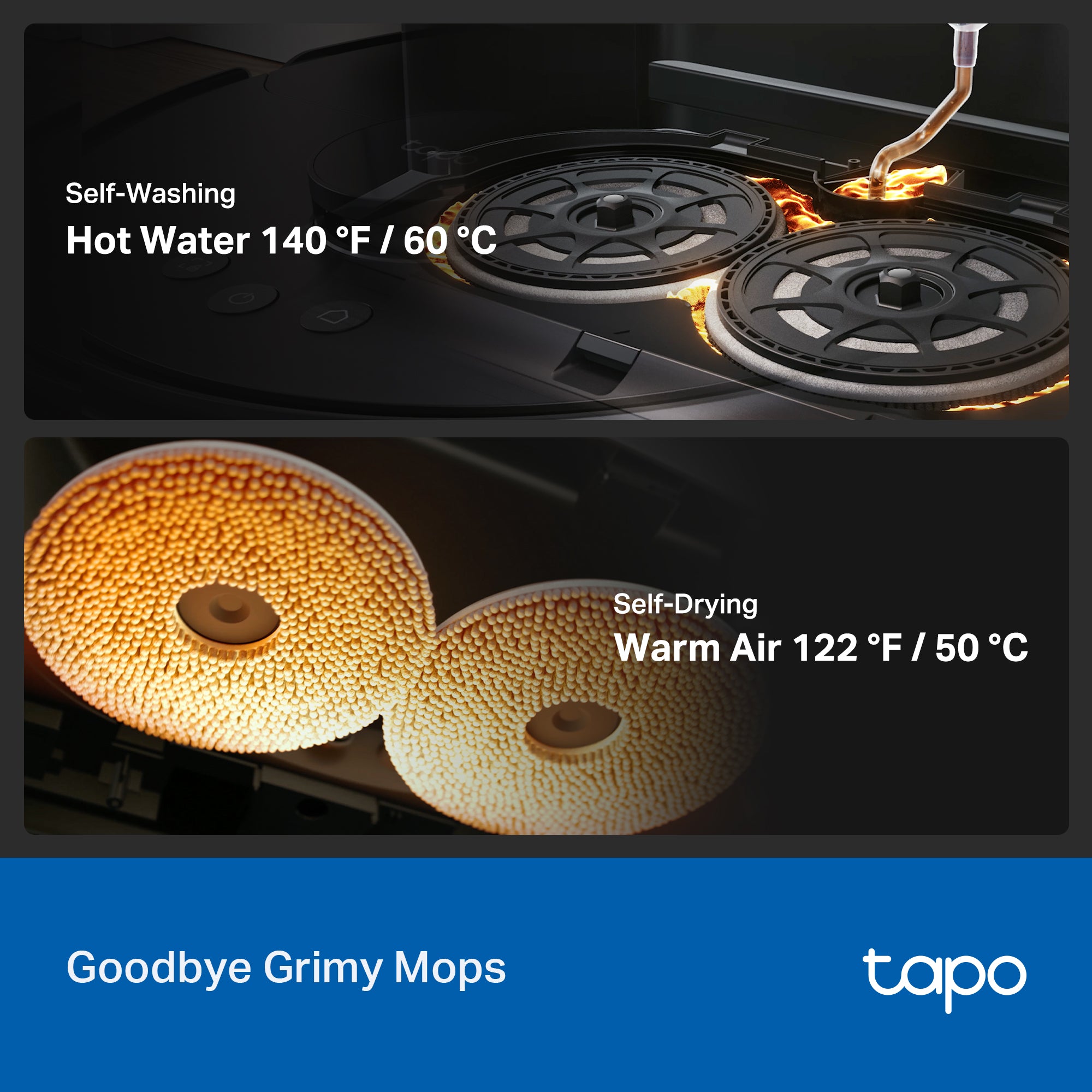 Tapo RV50 Pro Omni, AI Detection Robot Vacuum & Mop + All-in-One Self-Cleaning Station