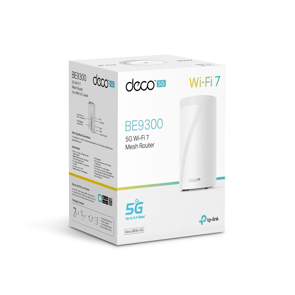 Deco BE65-5G, 5G BE9300 Tri-Band Whole Home Mesh Wi-Fi 7 System