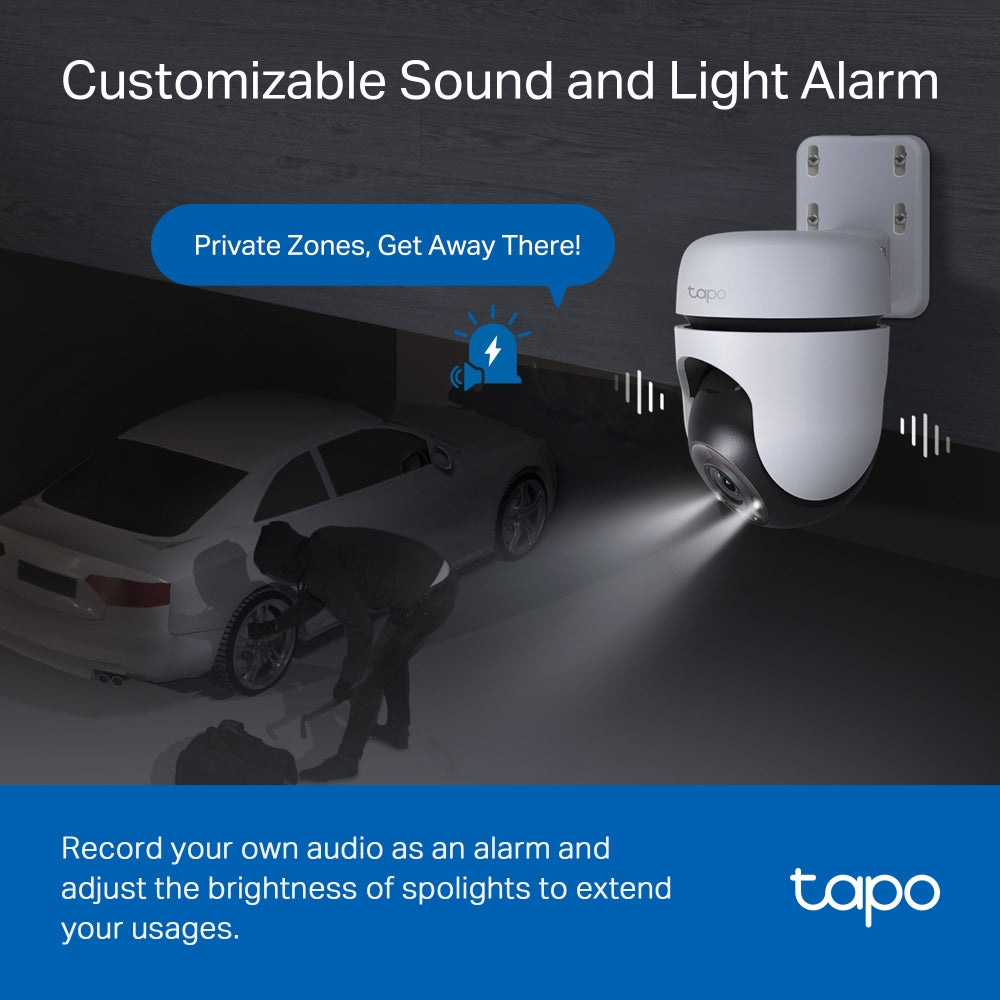 Tapo TC41 2K Outdoor Pan/Tilt/Zoom Security Camera with Full-Colour Night Vision
