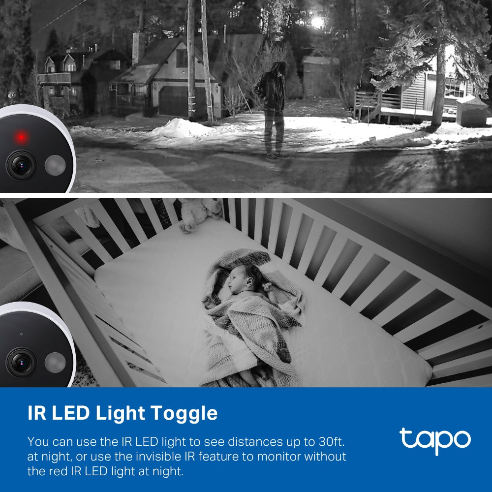 Tapo C120 Indoor/Outdoor Plug-In Wi-Fi Cam, 2K QHD, Night Vision