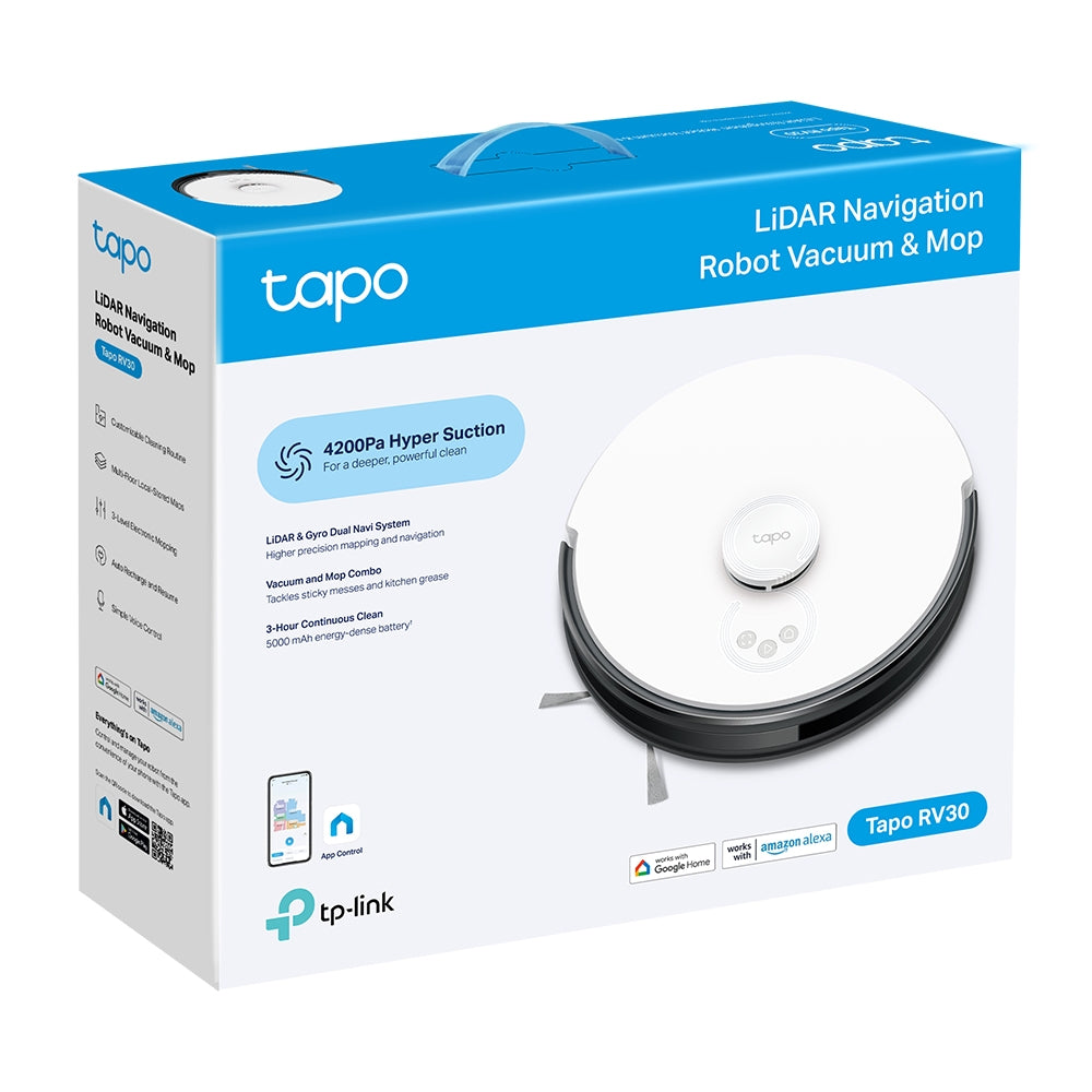 Tapo RV30 LiDAR Navigation Robot Vacuum & Mop