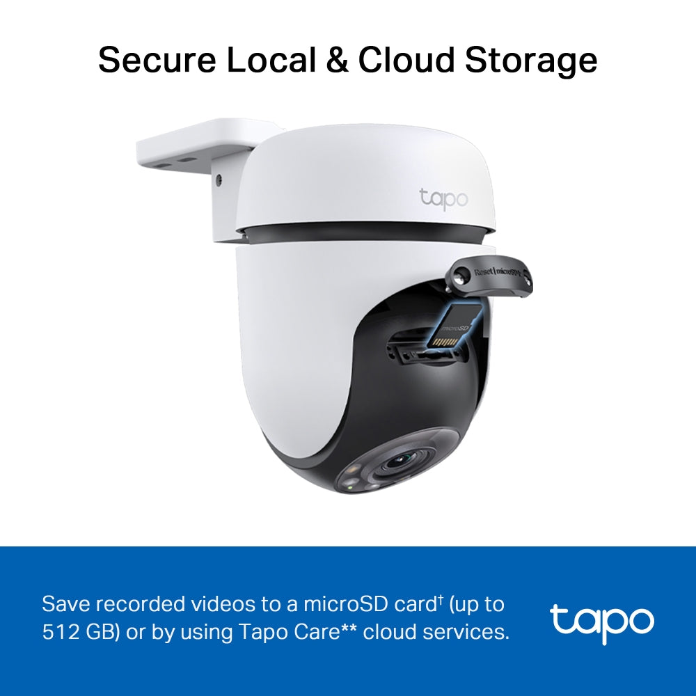 Tapo C510W Outdoor Pan/Tilt Security Wi-Fi Camera, 2K, Full-Color Night Vision