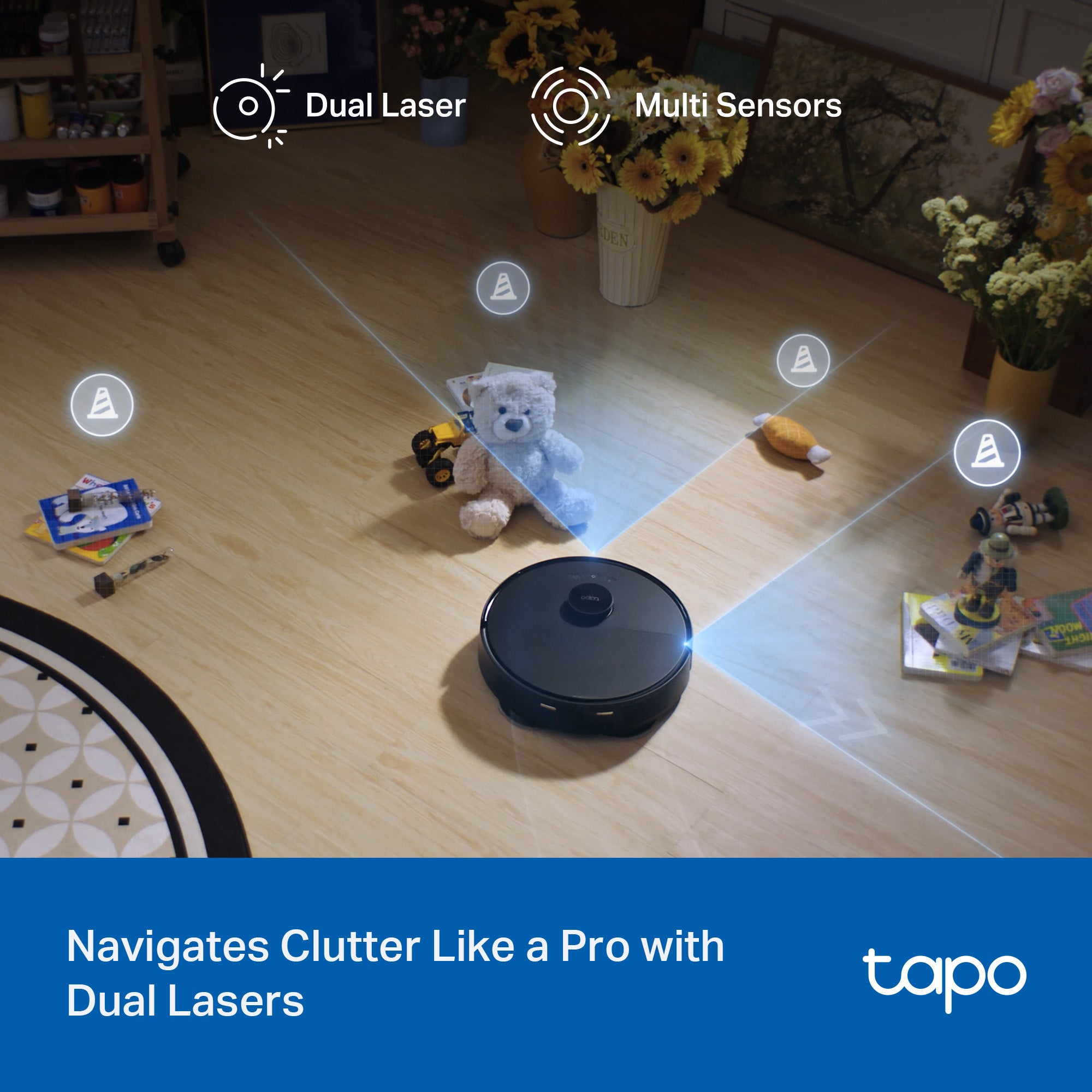 Tapo RV50 Pro Omni, AI Detection Robot Vacuum & Mop + All-in-One Self-Cleaning Station