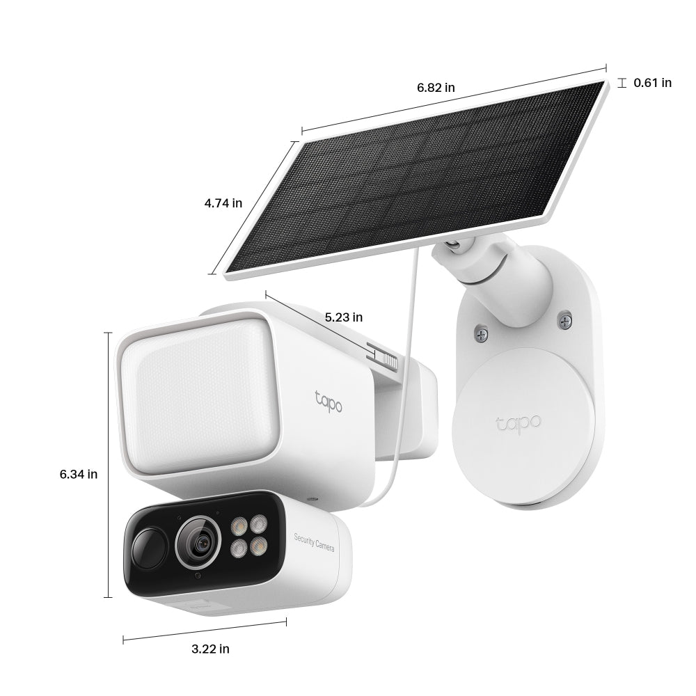 Tapo C615F KIT Solar-Powered Floodlight Security Camera with Pan-Tilt-Zoom Twin Pack