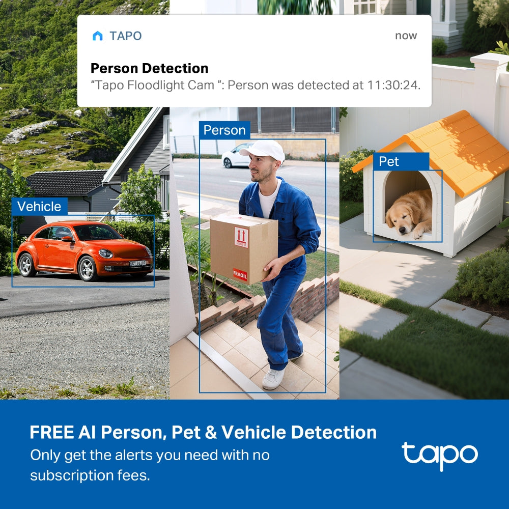 Tapo C615F KIT Solar-Powered Floodlight Security Camera with Pan-Tilt-Zoom Twin Pack
