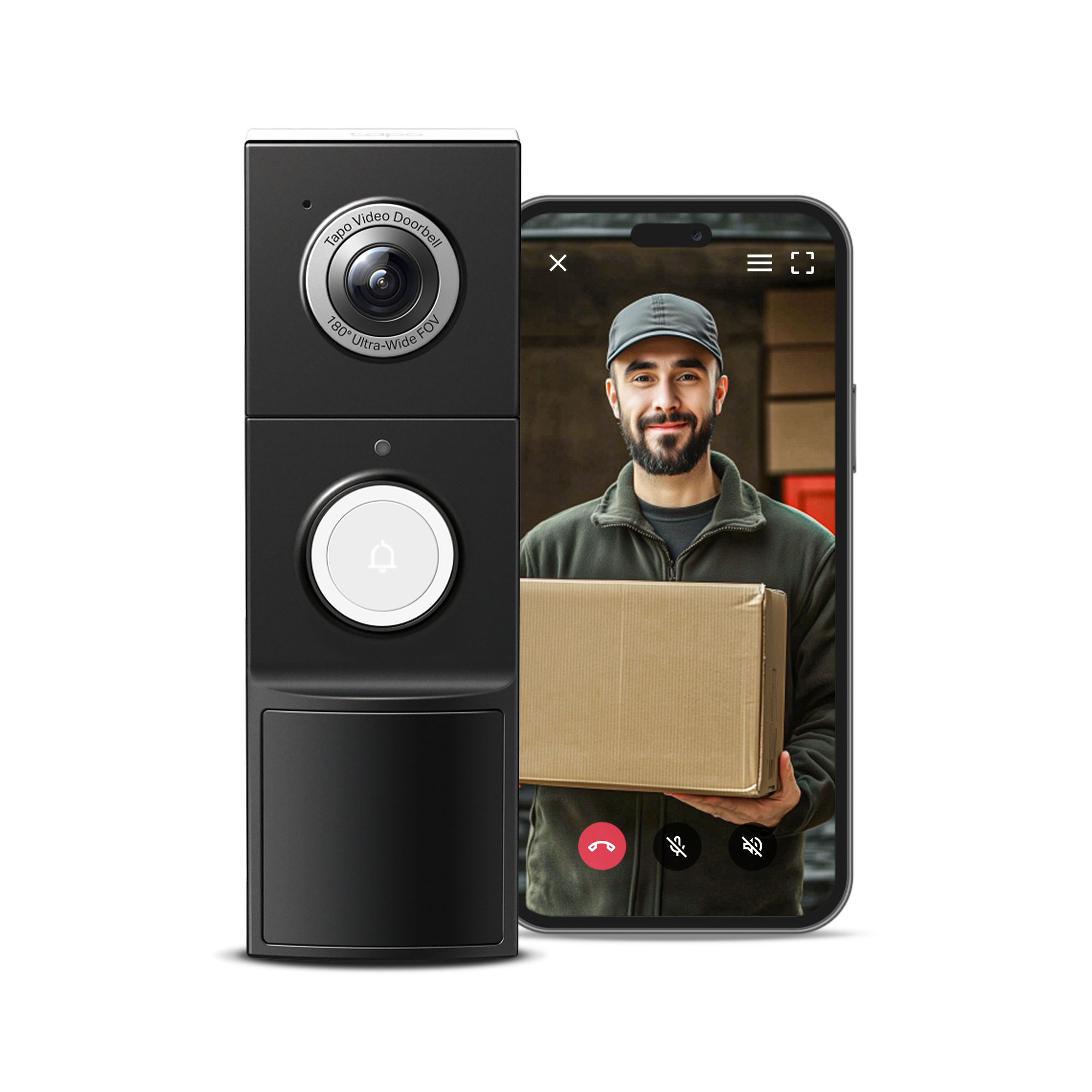 Tapo D235 Wired or Battery Video Doorbell + Chime Included