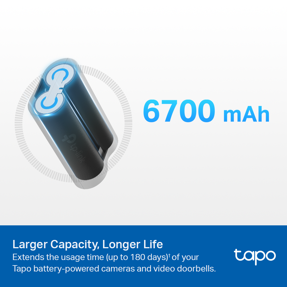 Battery Pack, Work with Battery Cam and Doorbell, Quickly charged, Tapo A100