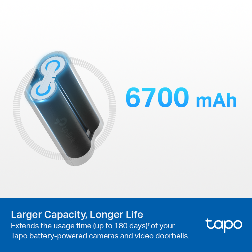 Tapo A100 Battery Pack Large Capacity, Long-Lasting Life