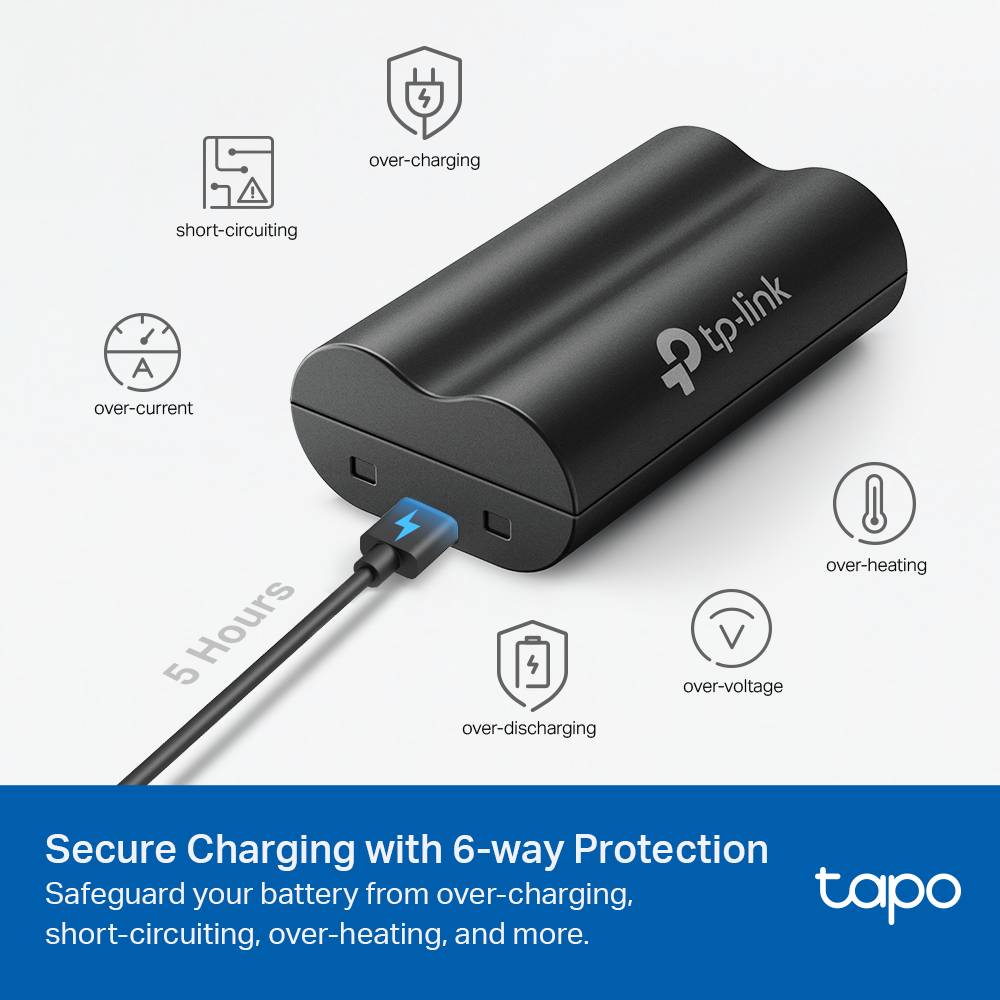 Tapo A100 Battery Pack Large Capacity, Long-Lasting Life