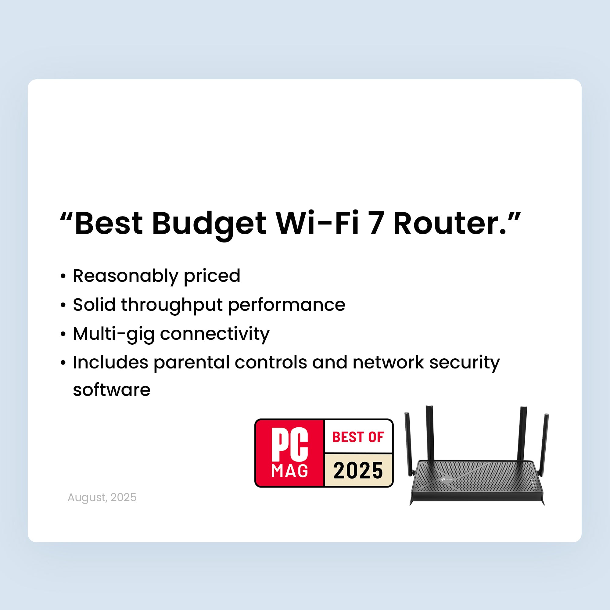Archer BE3600, Dual-Band Wi-Fi 7 Router