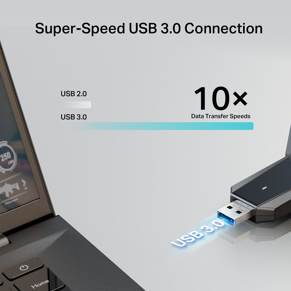 Archer T5U Plus, AC1300 Dual Antennas High Gain Wireless USB Adapter