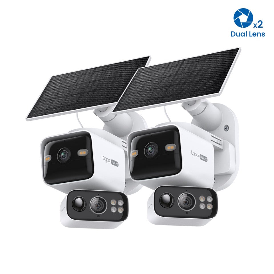 Tapo C645D KIT Solar-Powered Dual-Lens Pan/Tilt Security Camera Kit Twin Pack
