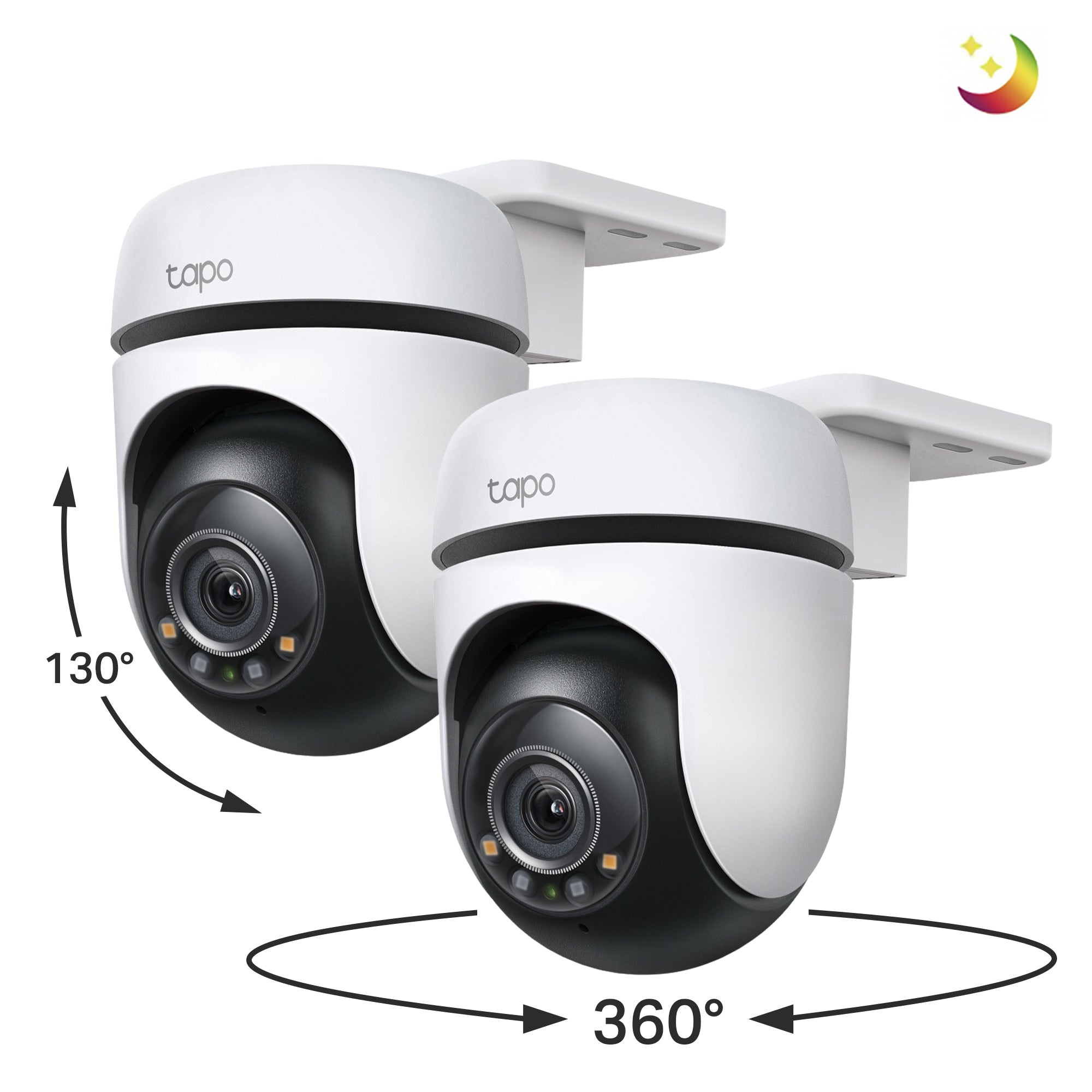 Tapo TC41 2K Outdoor Pan/Tilt/Zoom Security Camera with Full-Colour Night Vision Twin