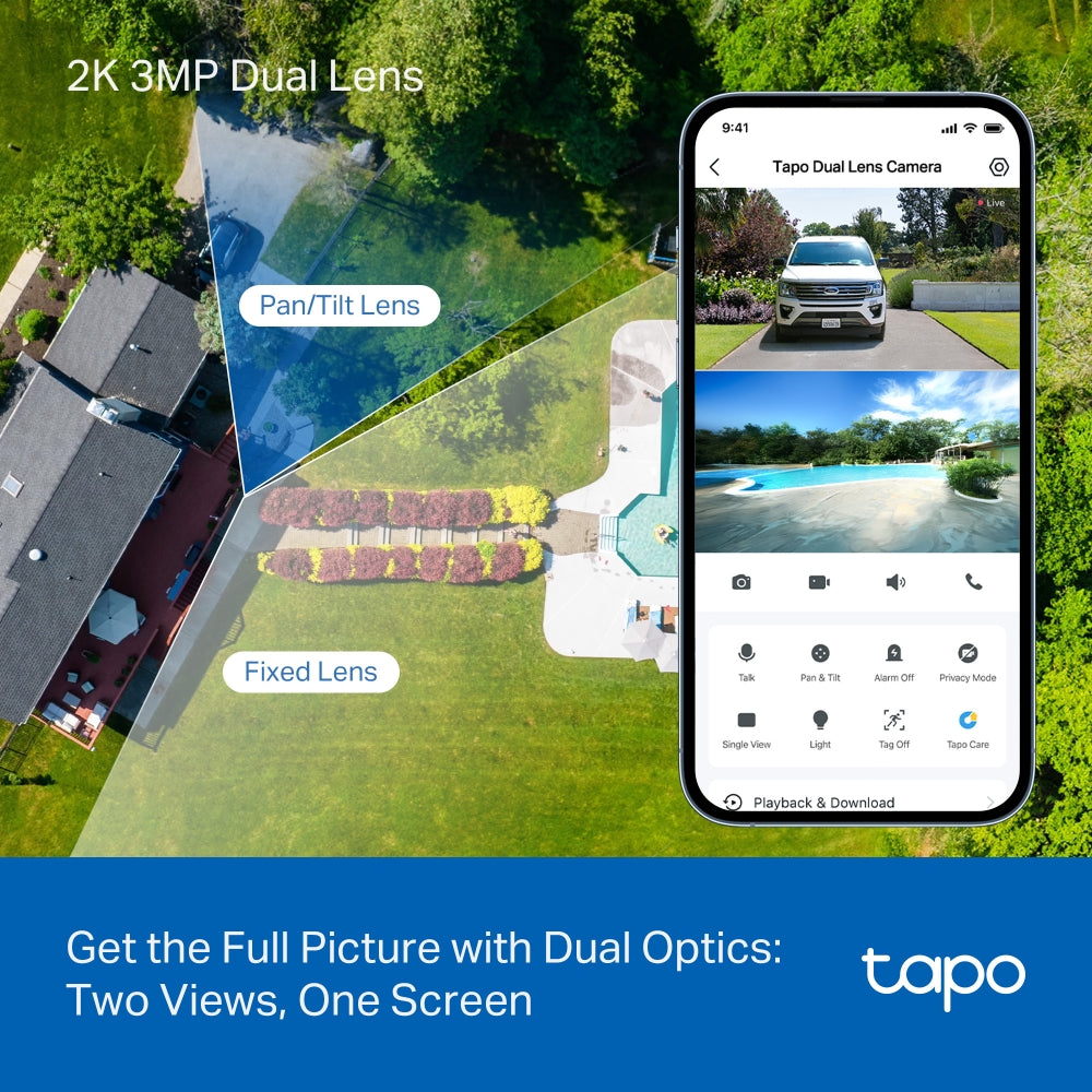 TC34 Indoor/Outdoor Dual Lens Pan/Tilt Security Camera