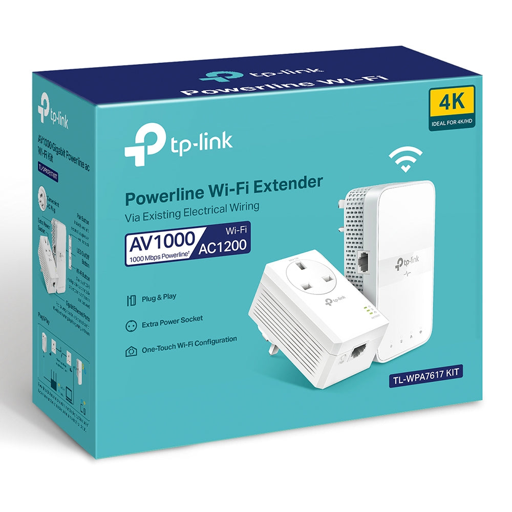 TL-WPA7617 KIT AV1000 Gigabit Passthrough Powerline ac Wi-Fi KIT