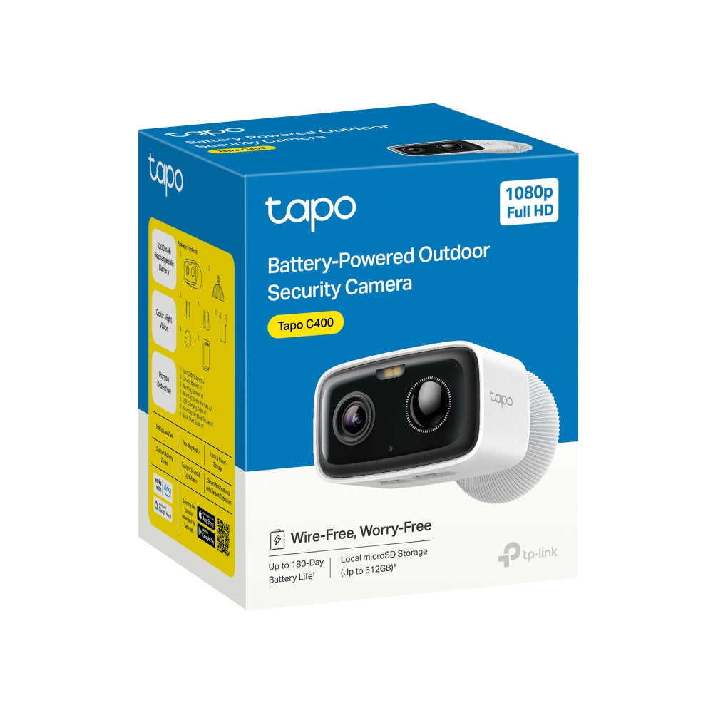Tapo C400 Battery Outdoor Security Camera, 1080P, Colour Night Vision, Subscription Free