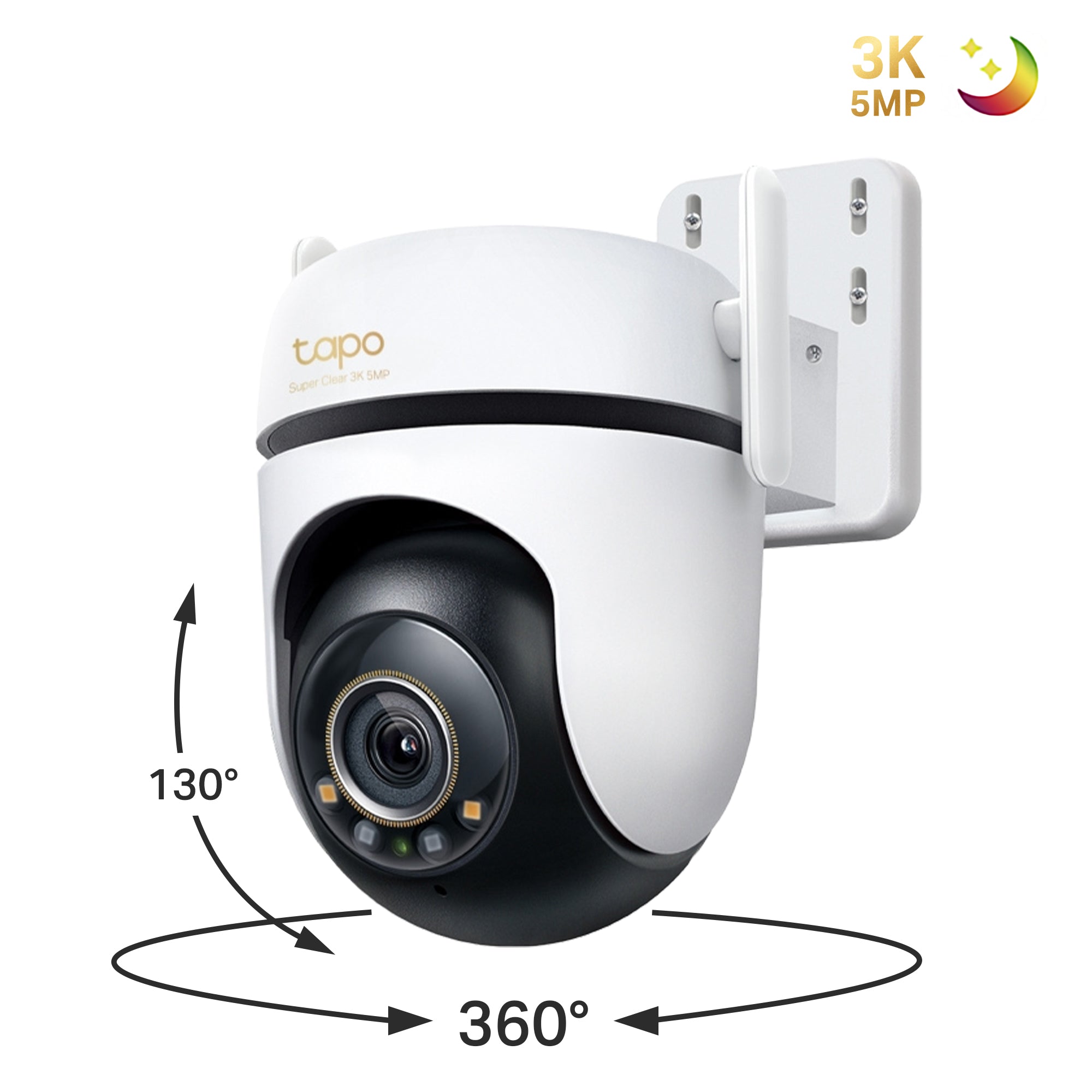 3K Clarity Outdoor Pan Tilt Security Wi-Fi Cam, Colour Night Vision, Tapo C530WS
