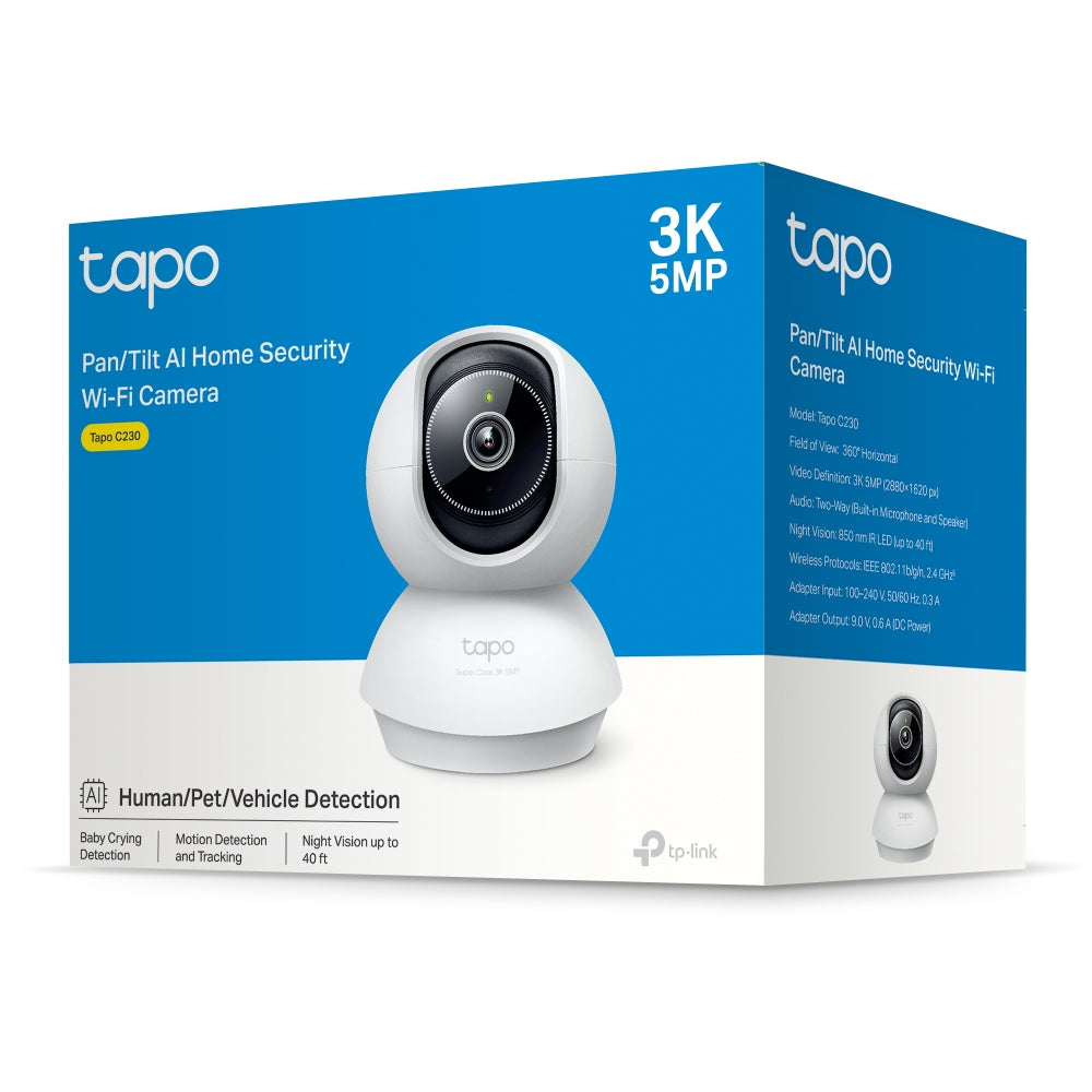 Tapo C230 Indoor 3K Wi-Fi Security Camera with Pan/Tilt/Zoom