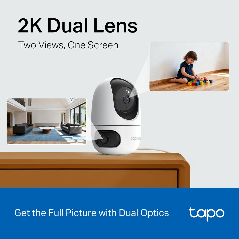 Tapo C245D Indoor Dual Lens Security Camera with Pan-Tilt-Zoom