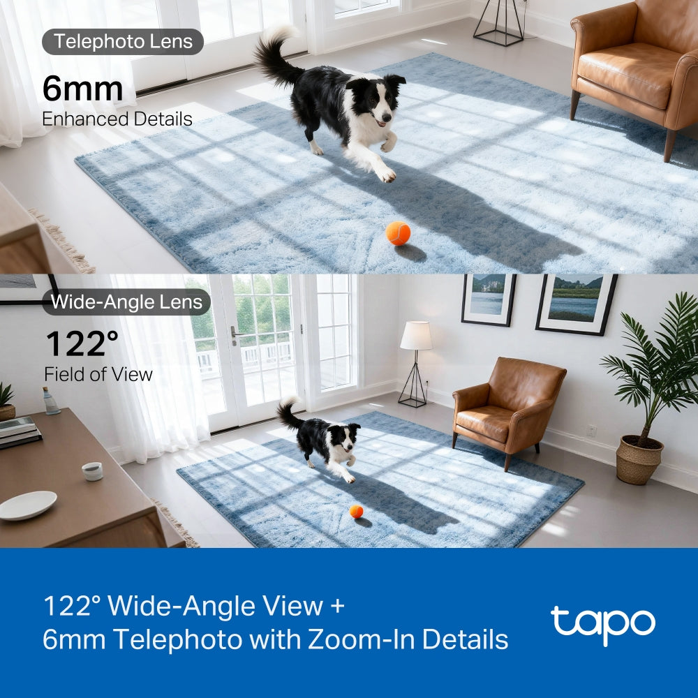 Tapo C245D Indoor Dual Lens Security Camera with Pan-Tilt-Zoom