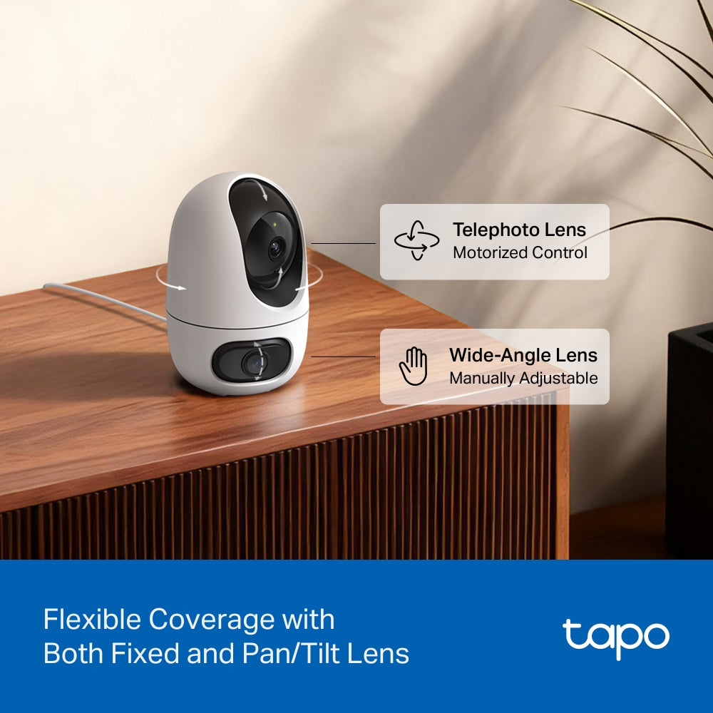 Tapo C245D Indoor Dual Lens Security Camera with Pan-Tilt-Zoom