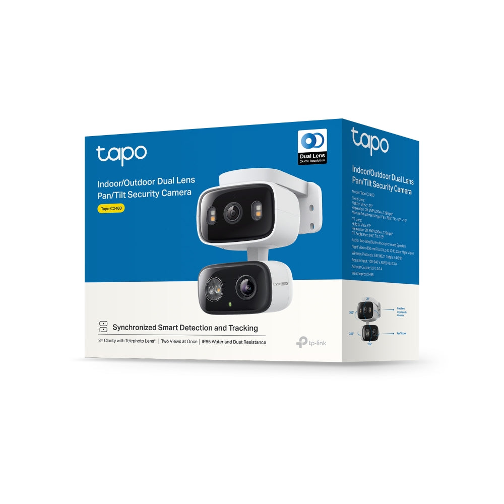 Tapo C246D Indoor/Outdoor Dual Lens Security Camera with Pan-Tilt-Zoom