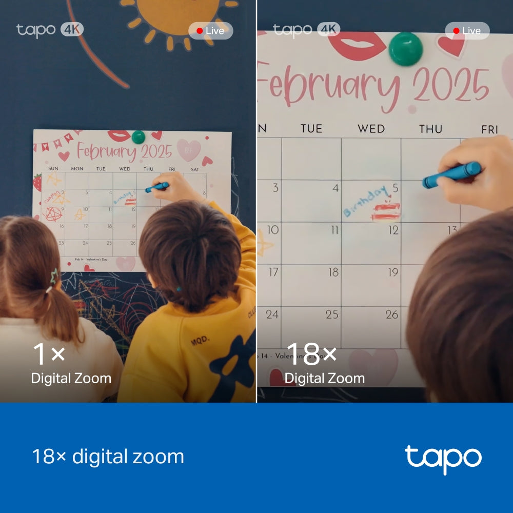 Tapo C260 Indoor 4K Wi-Fi Security Camera with Pan/Tilt/Zoom Twin Pack