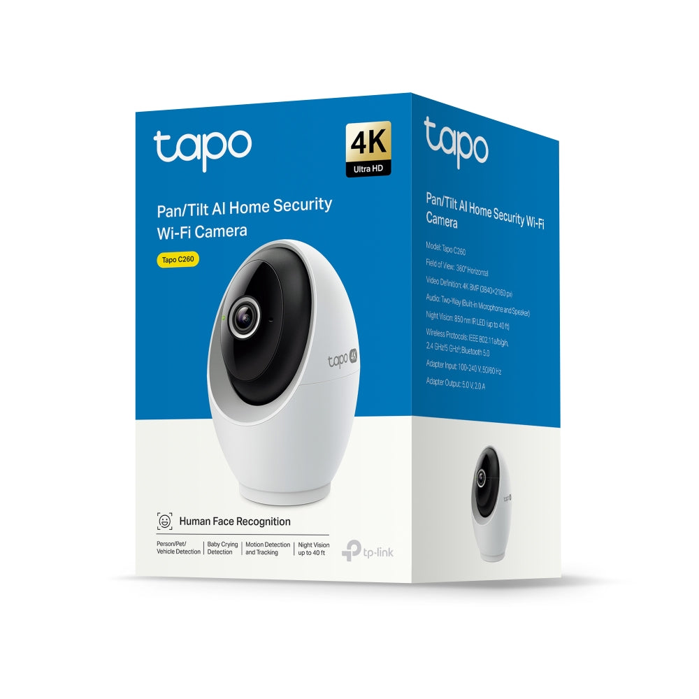 Tapo C260 Indoor 4K Wi-Fi Security Camera with Pan/Tilt/Zoom Twin Pack