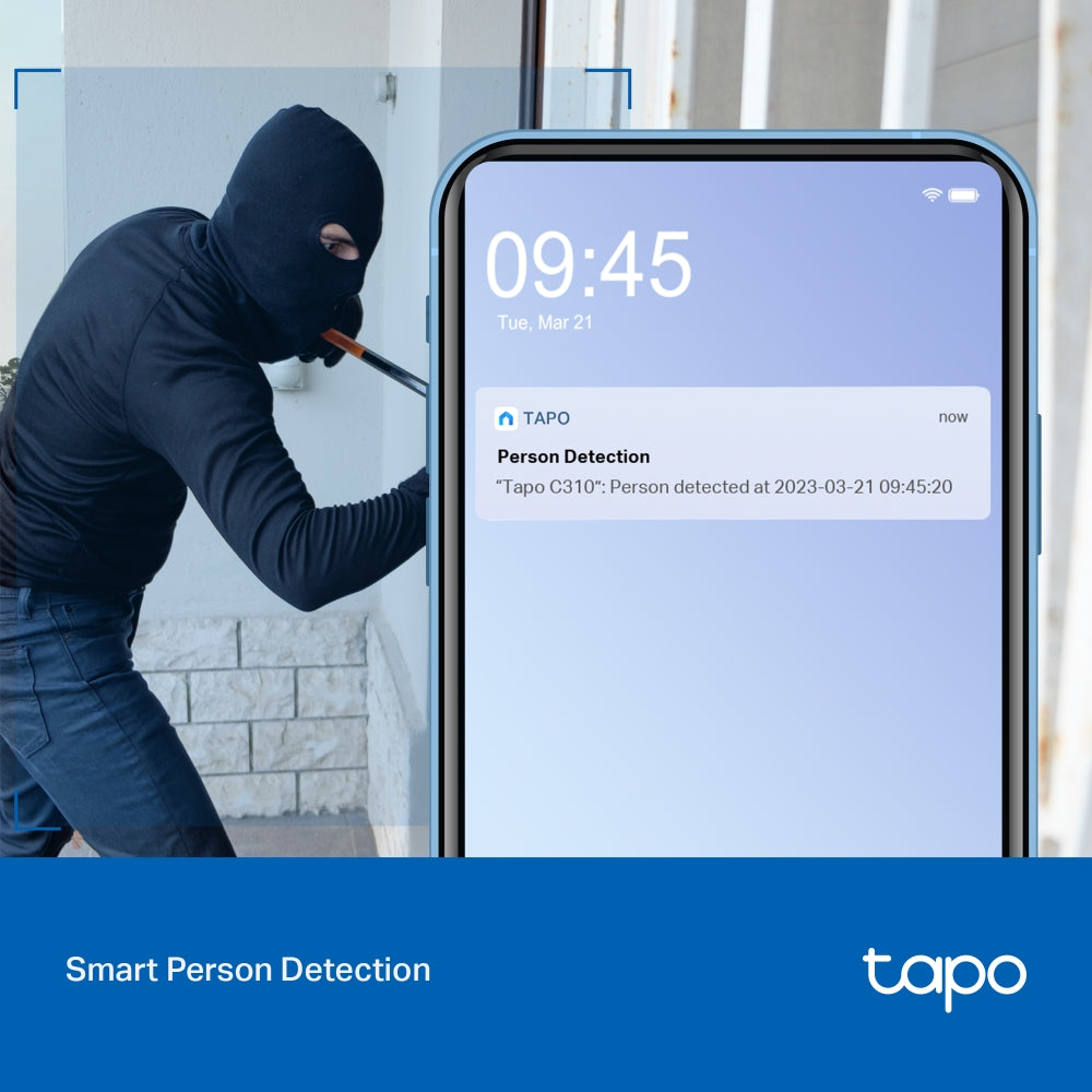 Tapo C310P2 Wired/Wireless 2K Outdoor Pan/Tilt/Zoom Security Camera