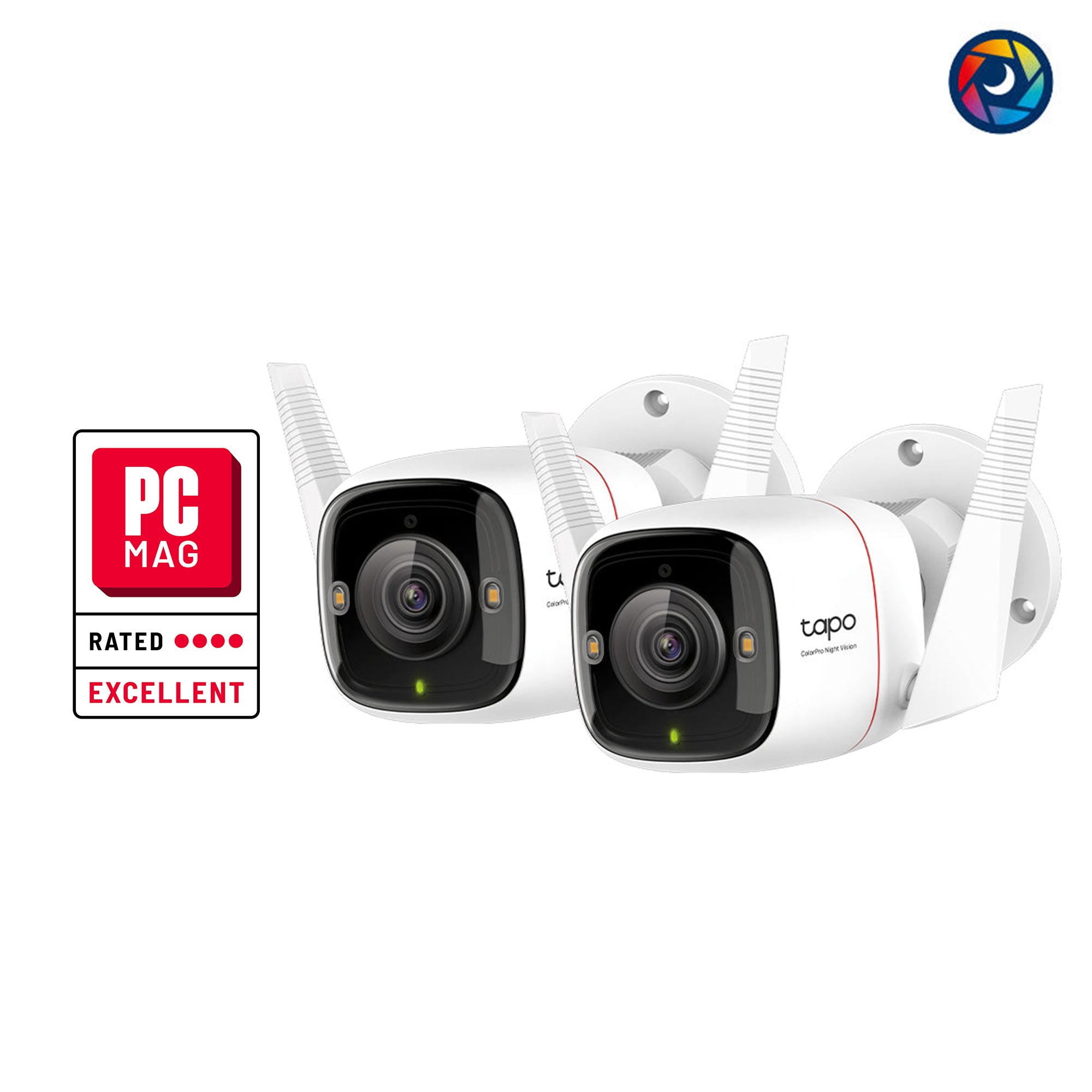 Tapo C325WB 2K Outdoor Security Camera with Colour-Pro Night Vision Twin Pack