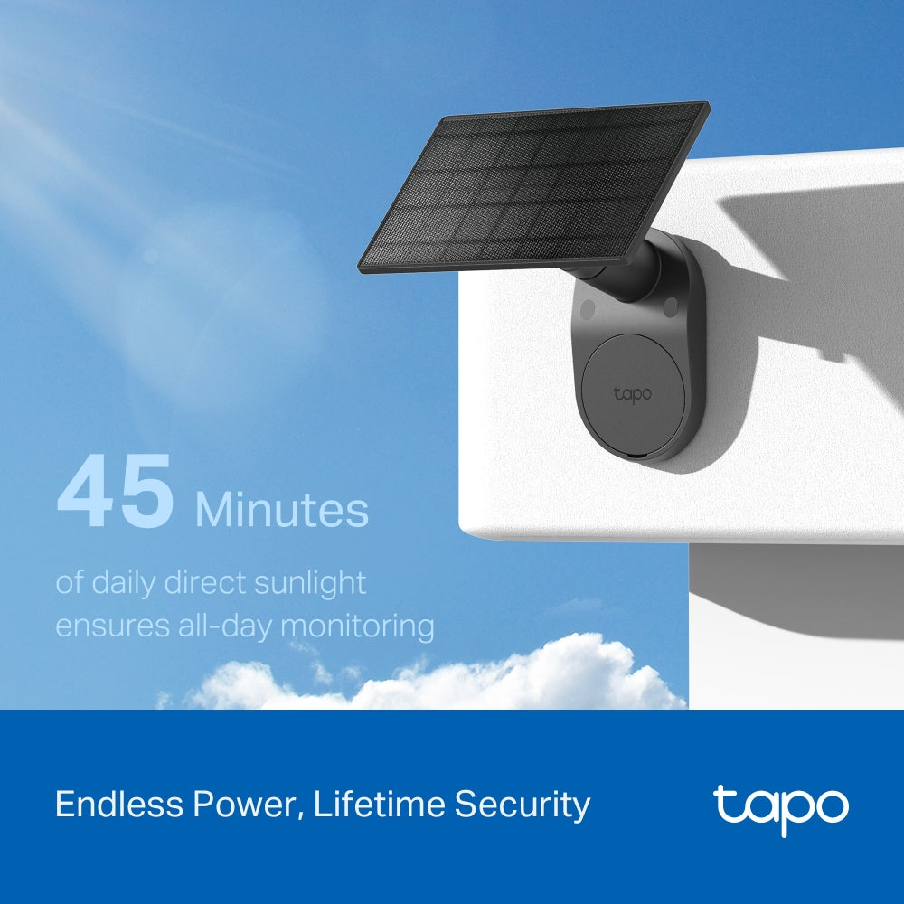 Tapo C411 KIT Solar-Powered 2K Security Camera Kit, Black Edition