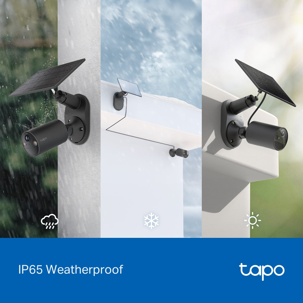 Tapo C411 KIT Solar-Powered 2K Security Camera Kit, Black Edition