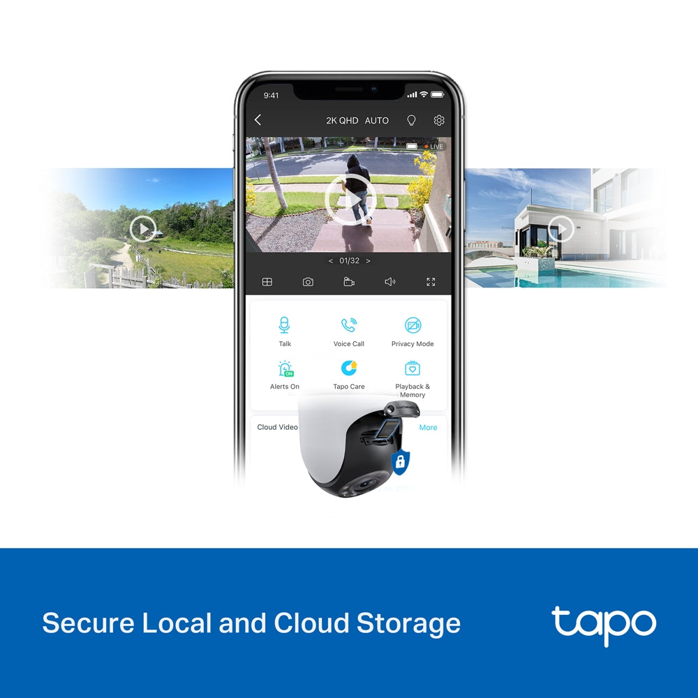 Tapo C520WS Outdoor Pan/Tilt Security Wi-Fi Camera, 2K QHD, Twin pack