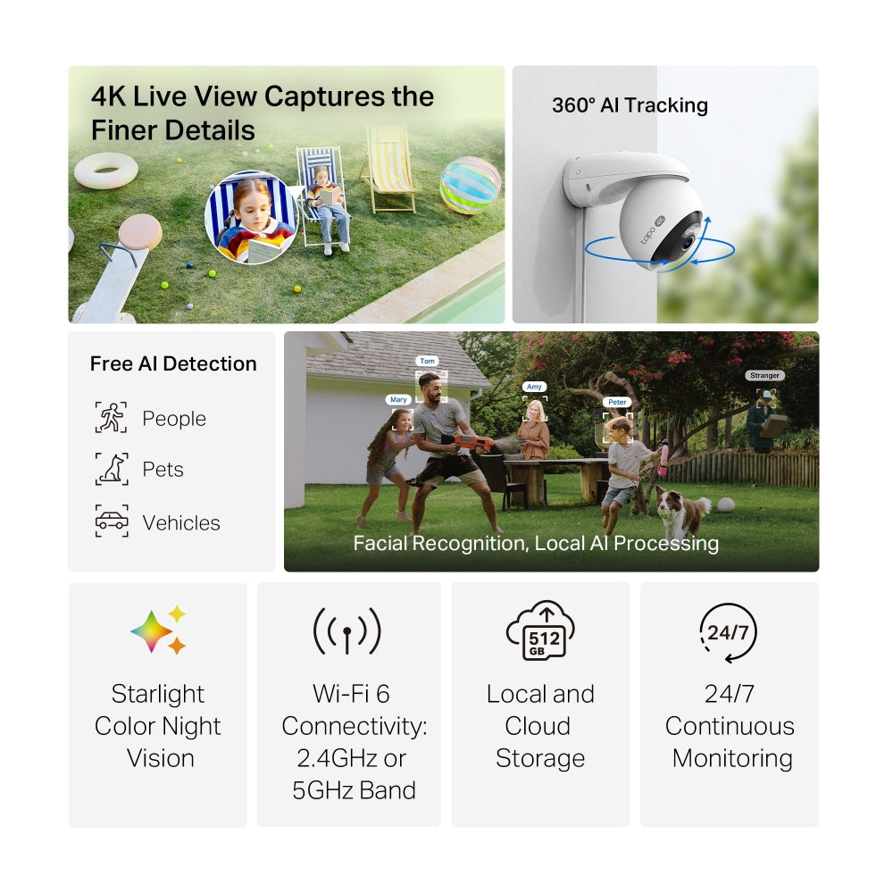 4K Wired Pan Tilt Security Camera, Tapo C560WS