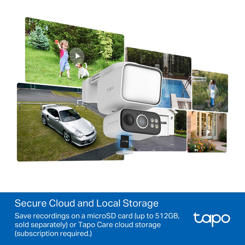 Tapo C615F KIT Solar-Powered Floodlight Security Camera with Pan-Tilt-Zoom Twin Pack