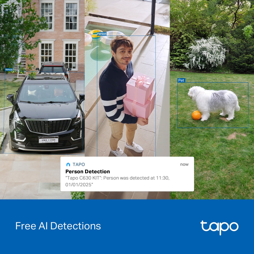 Tapo C630 KIT Twin Pack 3K Solar-Powered Pan/Tilt Security Camera Kit