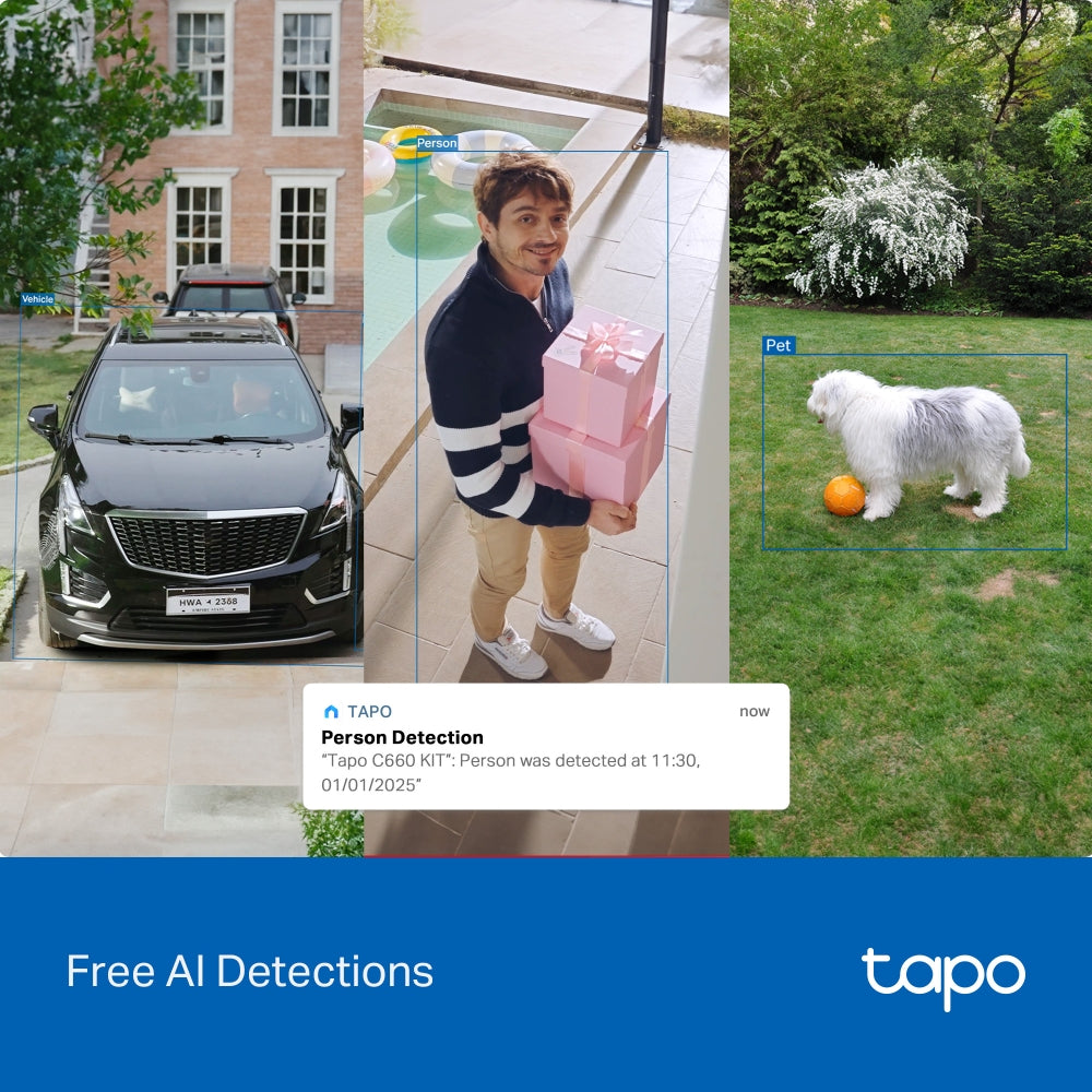 Tapo C660 KIT, Solar-Powered Pan-Tilt-Zoom 4K Security Camera