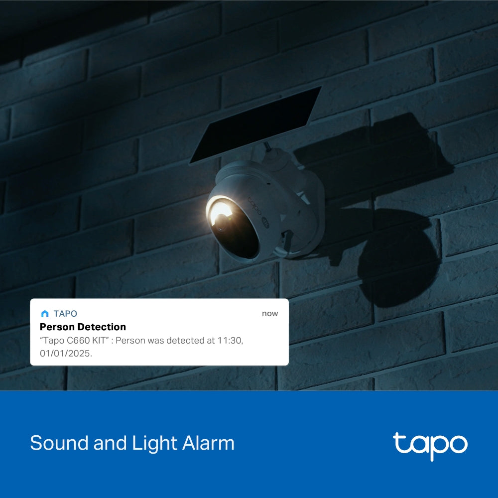Tapo C660 KIT, Solar-Powered Pan-Tilt-Zoom 4K Security Camera