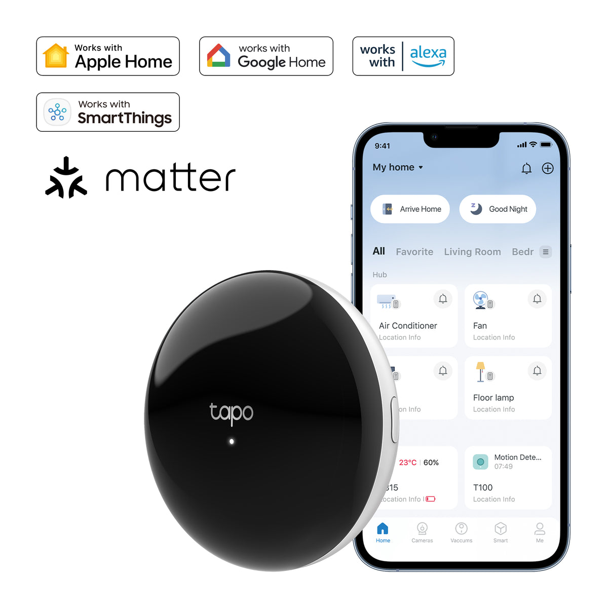 Smart IR Remote Hub with Matter – Control TVs, Air Conditioners, Fans & Lights, Tapo H110