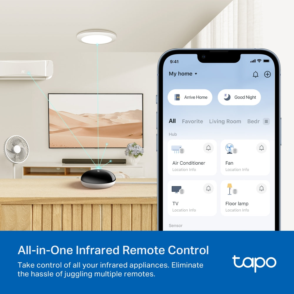 Smart IR Remote Hub with Matter – Control TVs, Air Conditioners, Fans & Lights, Tapo H110