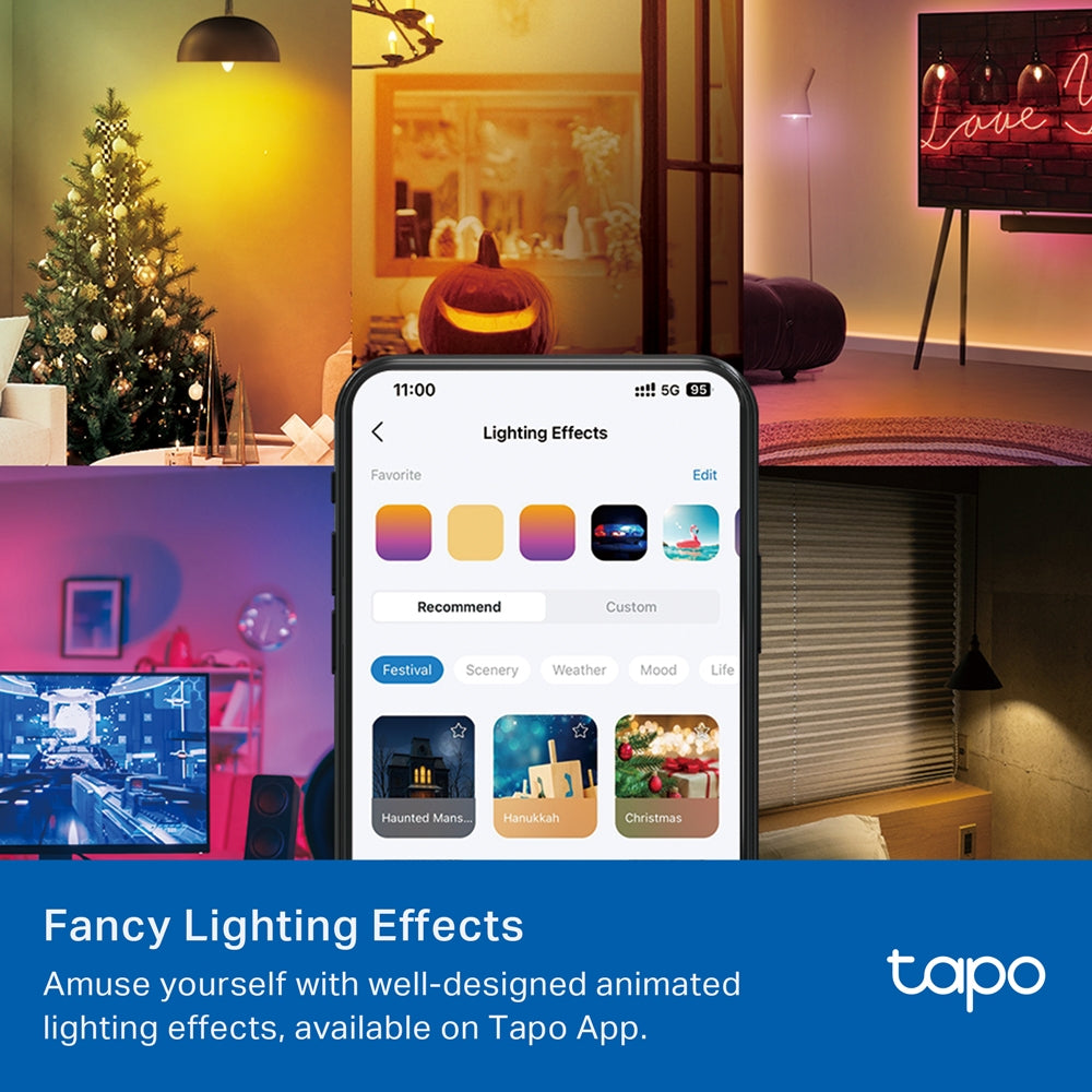Smart Wi-Fi Candle Multicolour Light Bulb, Tapo L430C 2-pack