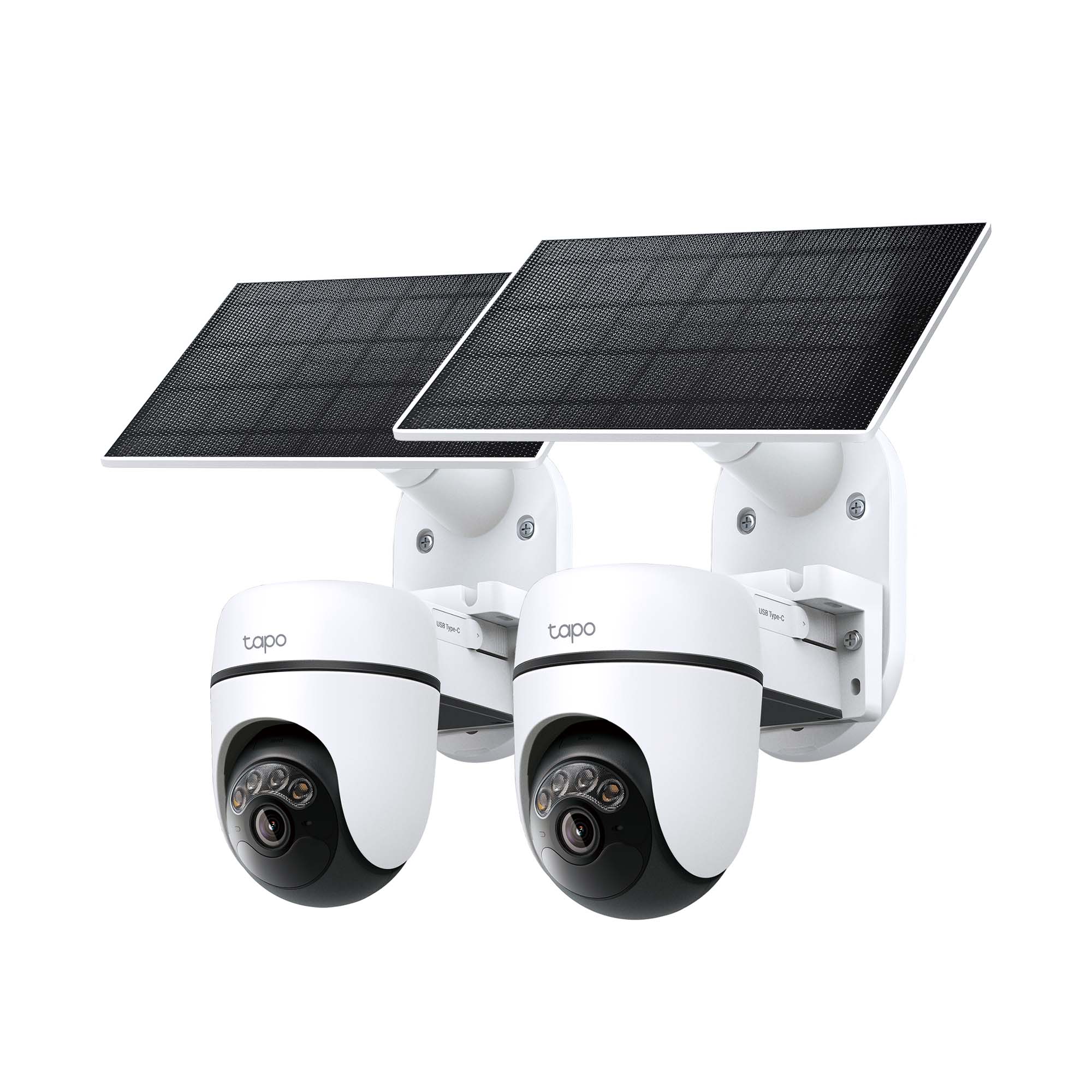 Tapo TC90 KIT Twin Pack, Solar-Powered Security Camera with Pan-Tilt-Zoom